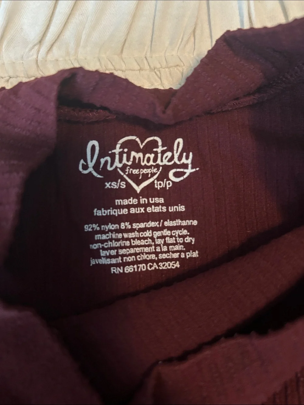 Intimately Free People Women’s Cold-Shoulder Ribbed Top - Burgundy